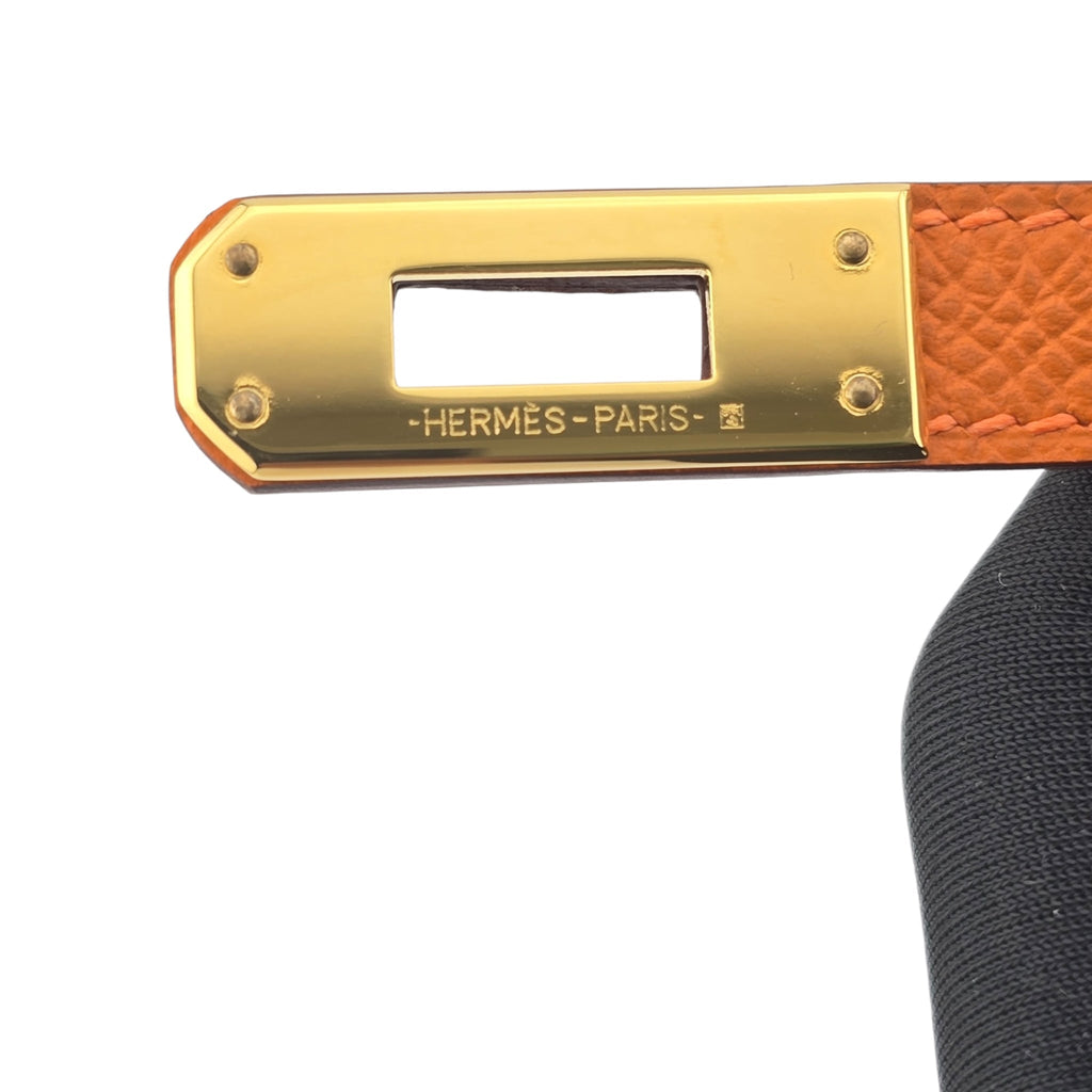 Hermes Mini Kelly II Epsom Orange Gold Hardware