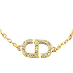 Christian Dior Petit CD Crystals Gold Tone Bracelet