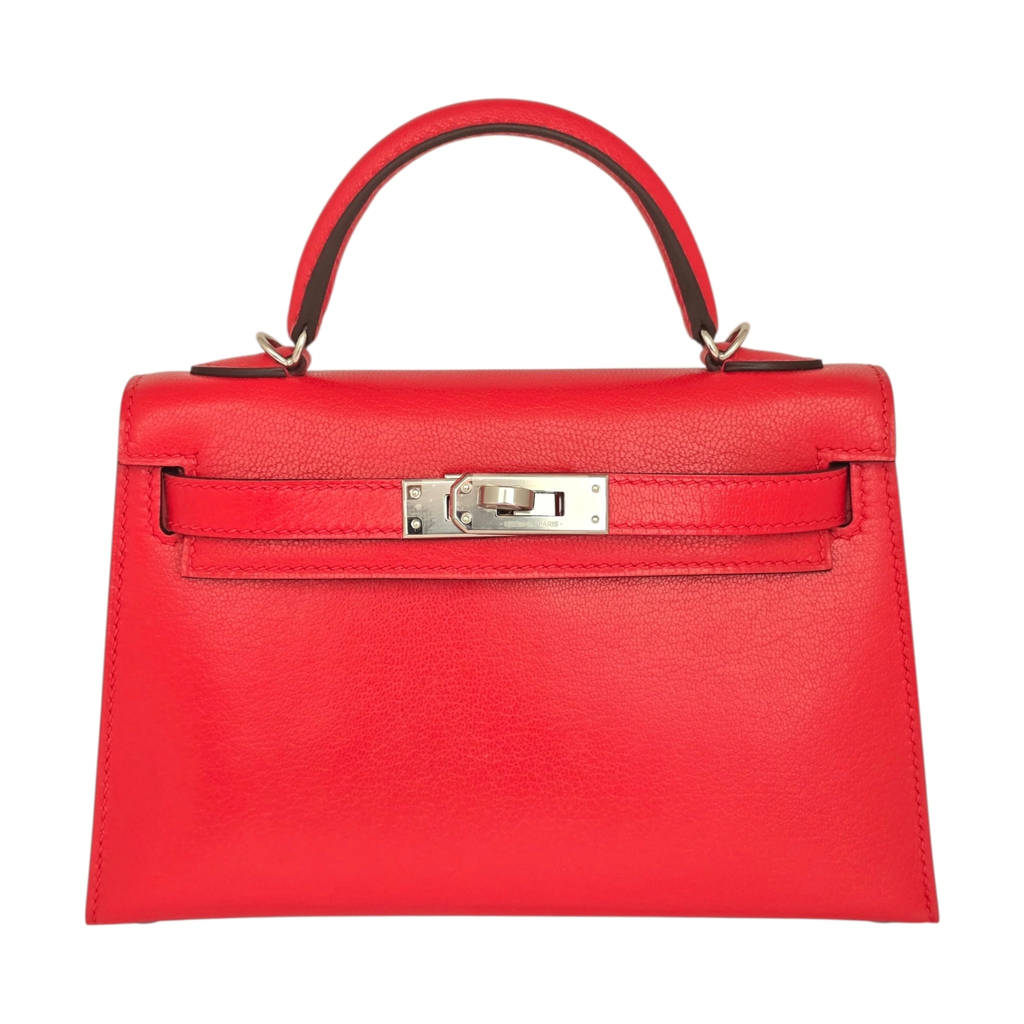 Hermes Mini Kelly II Rouge De Coeur Chèvre Chamkila Palladium Hardware HERMES