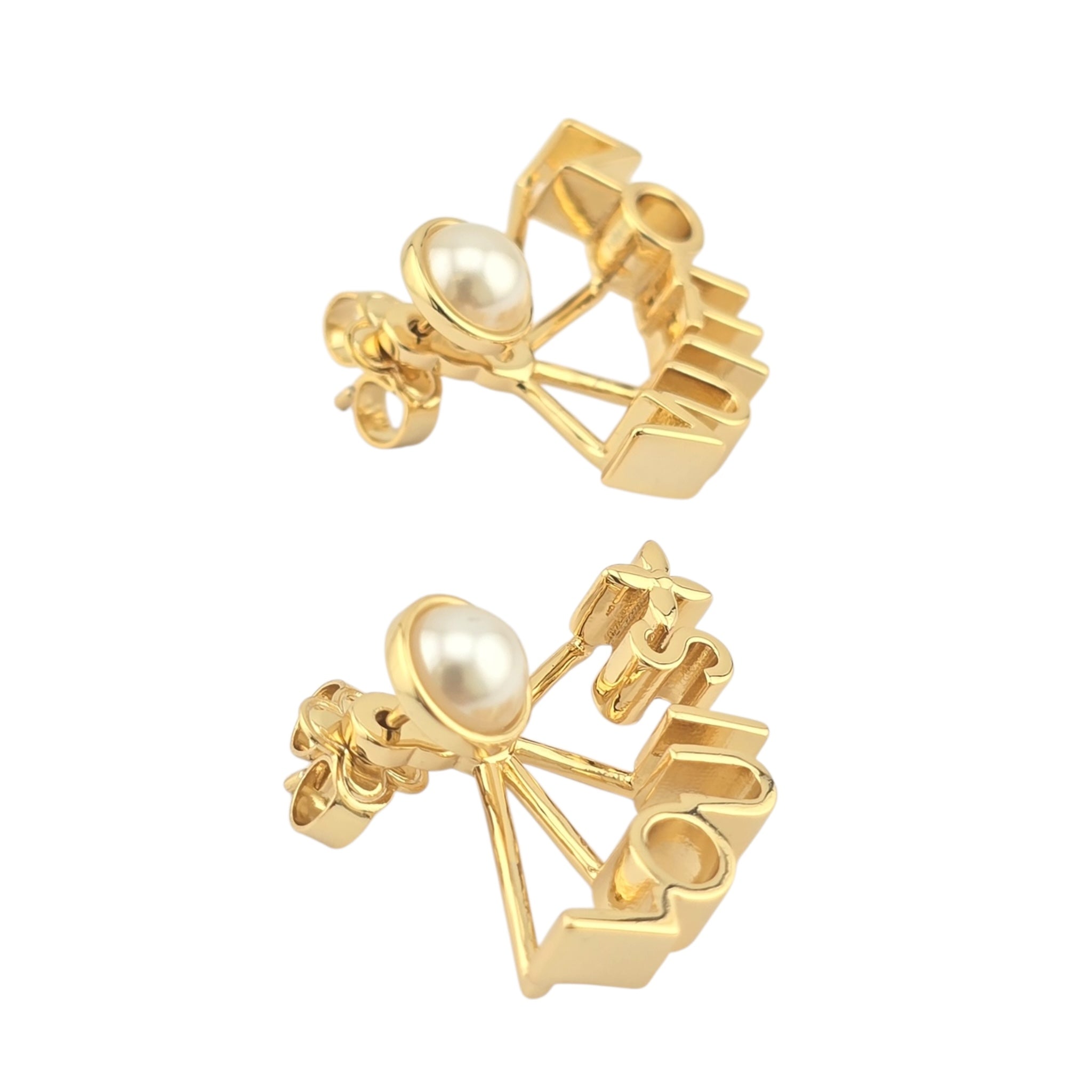 Louis Vuitton LV Spelling Gold Earrings LOUIS VUITTON