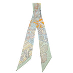 Hermes Silk De l'Ombrelle Aux Duels Twilly Ciel Rose Pale Orange HERMES