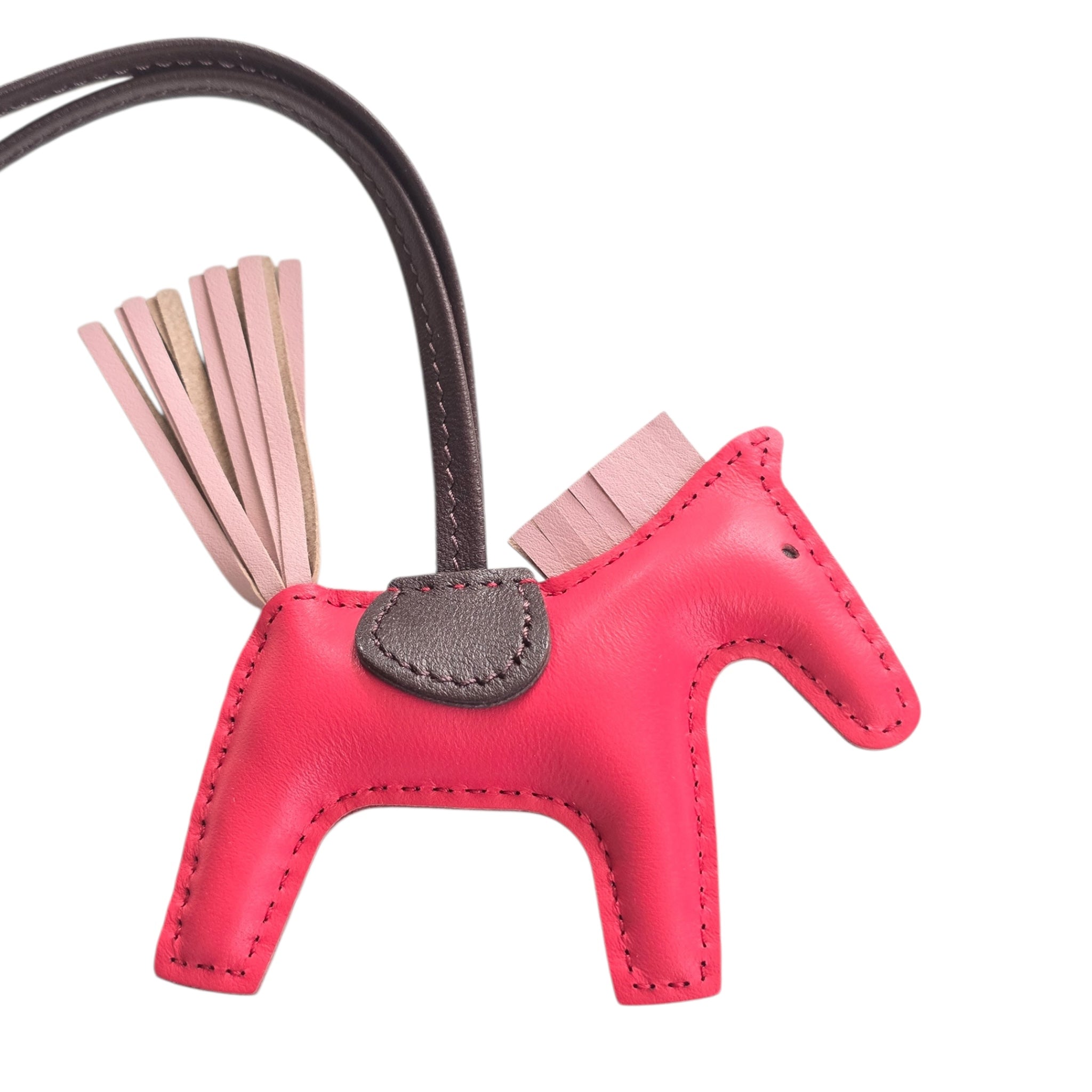 Hermes Rodeo PM Bag Charm Framboise/Rose Sakura/Rouge Sellier HERMES