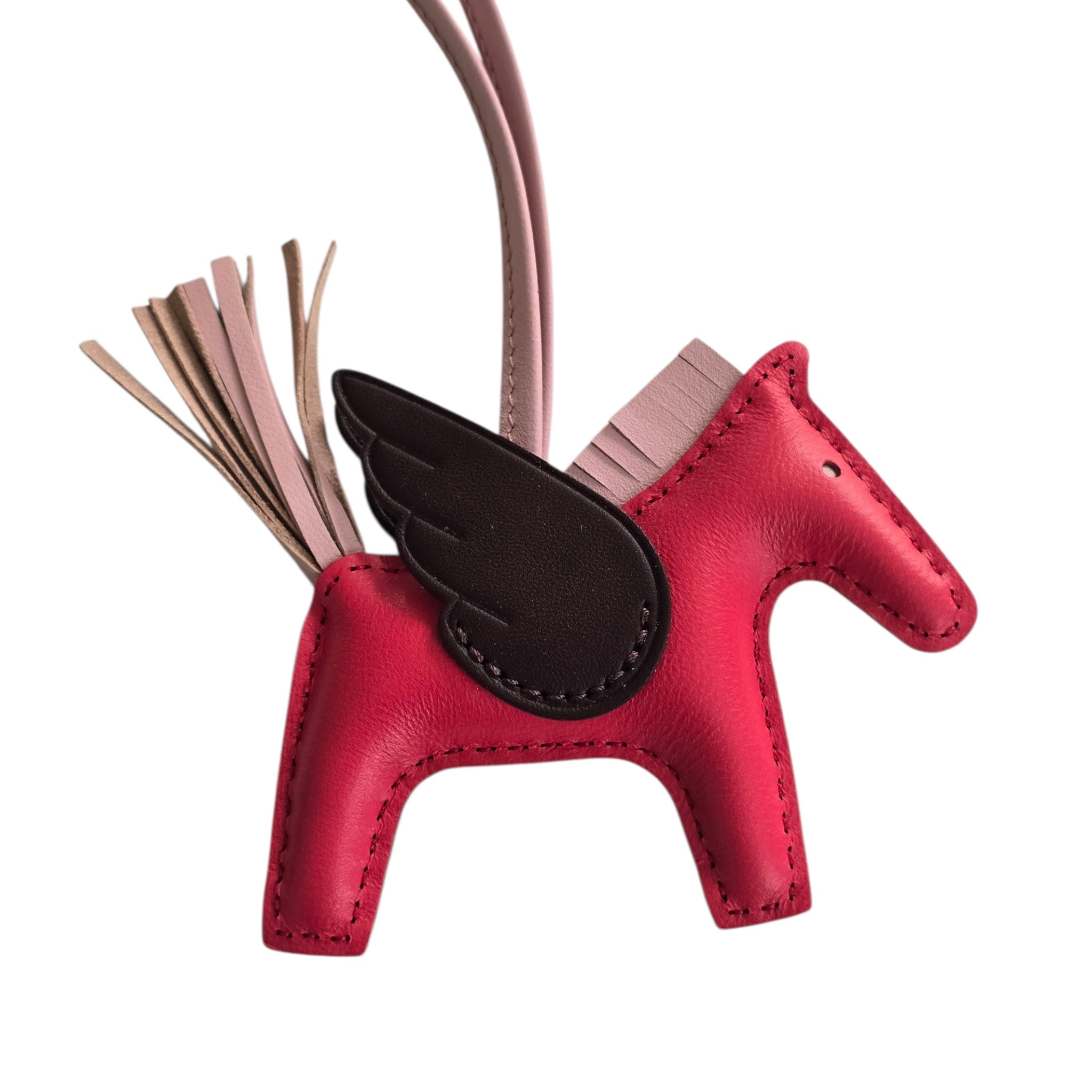 Hermes Rodeo Pegase PM Bag Charm Framboise/Rose Sakura/Rouge Sellier HERMES