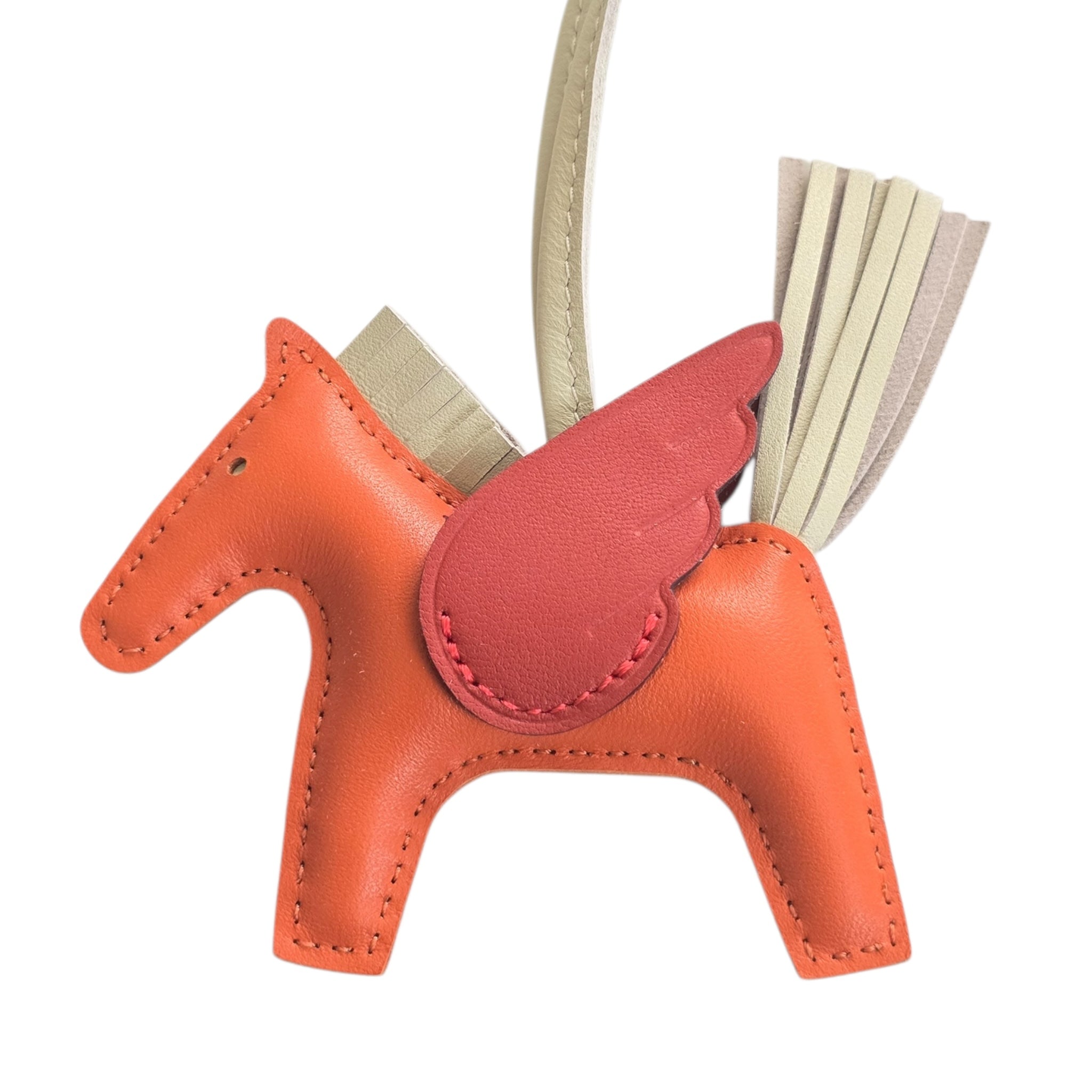 Hermes Rodeo Pegase PM Bag Charm Orange Poppy/Terre Battue/Craie HERMES