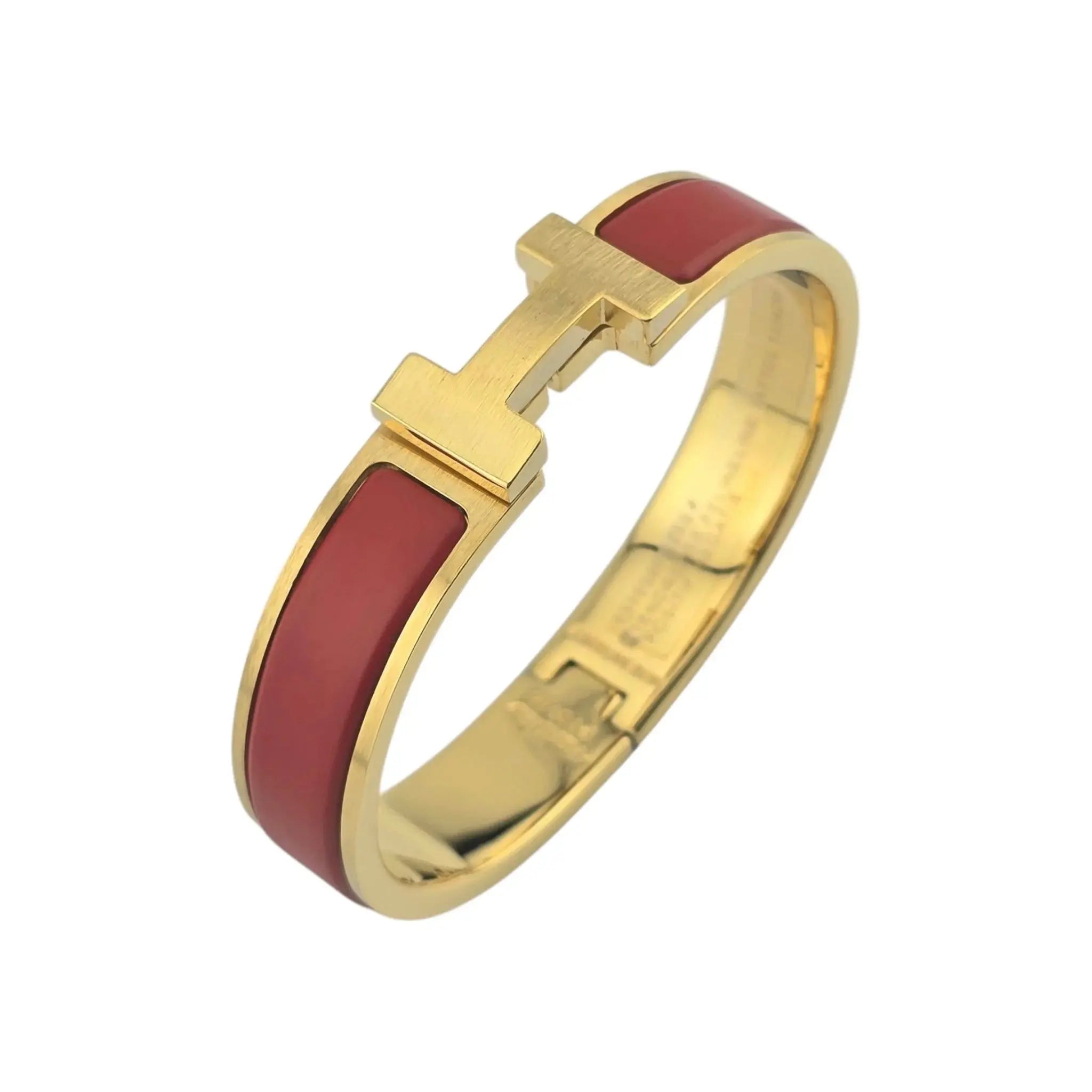Hermès Clic HH Bracelet Gold (Red) Rouge Matte PM HERMES