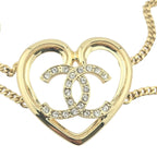 Chanel CC Strass Heart Gold Bracelet 2023 CHANEL