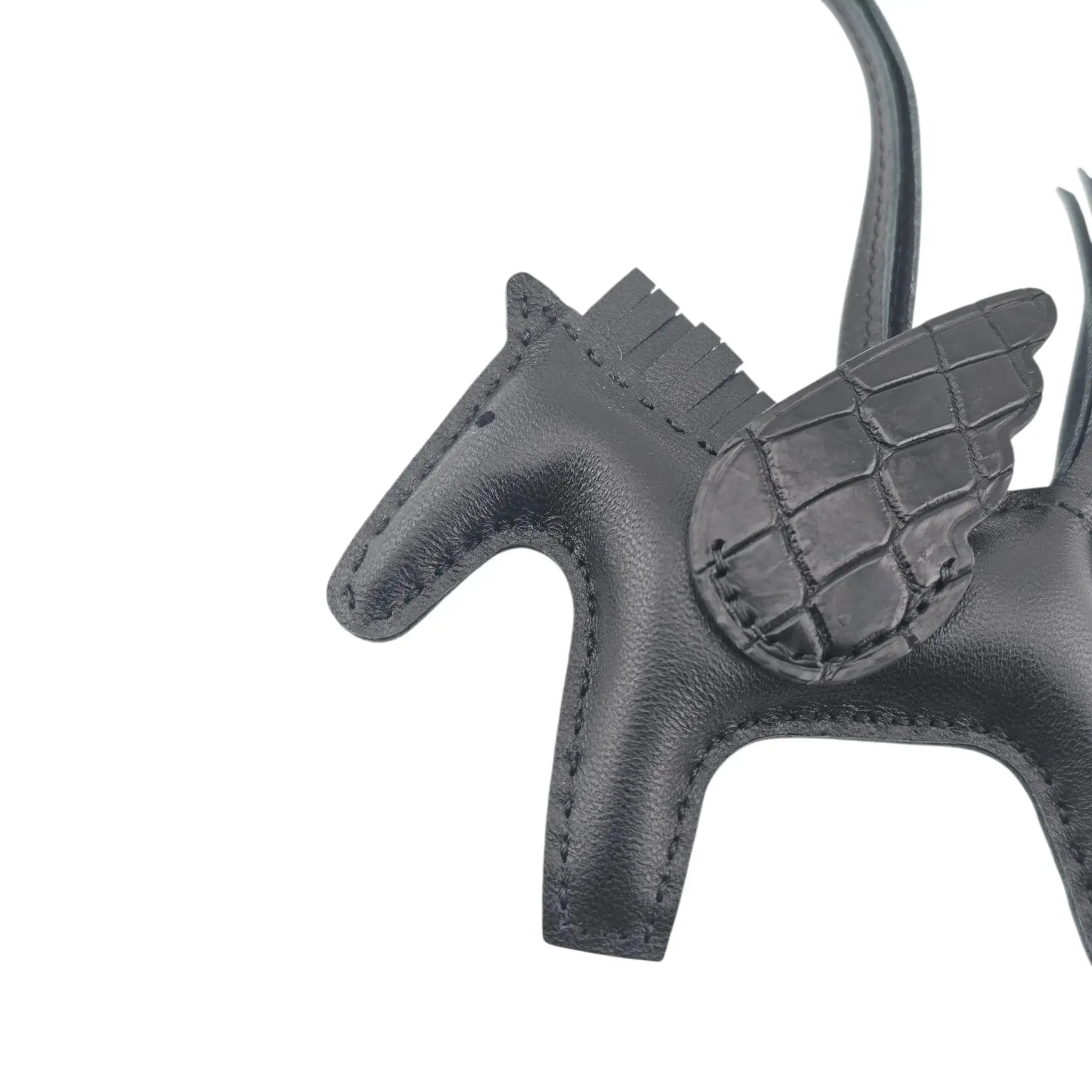 Hermès Rodeo Pegase So Noir Black  Leather and Alligator Touch PM Charm Bag HERMES