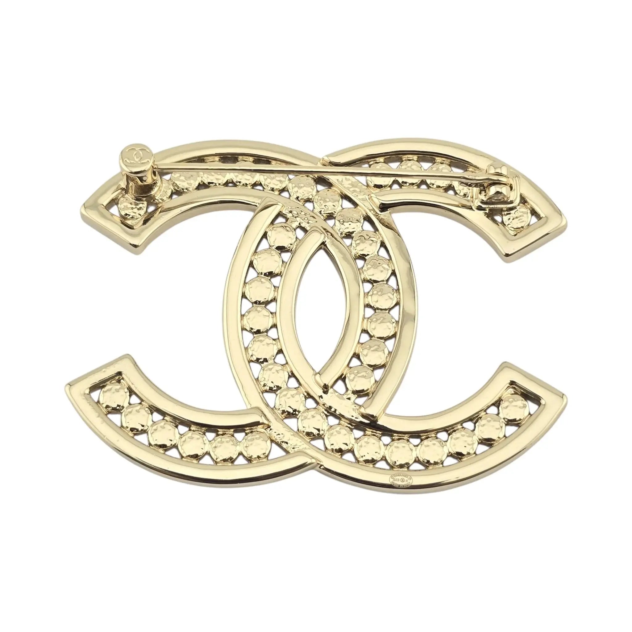 Chanel CC Gold Crystal Brooch B23 CHANEL
