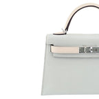 Hermes Chevre Mysore Horseshoe Mini Kelly Sellier 20 Bleu Brume Nata Bag HERMES