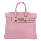 Hermes Birkin 25 Mauve Sylvestre Swift GHW Bag HERMES