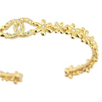 Chanel CC Gold Floral Bangle 2023 CHANEL