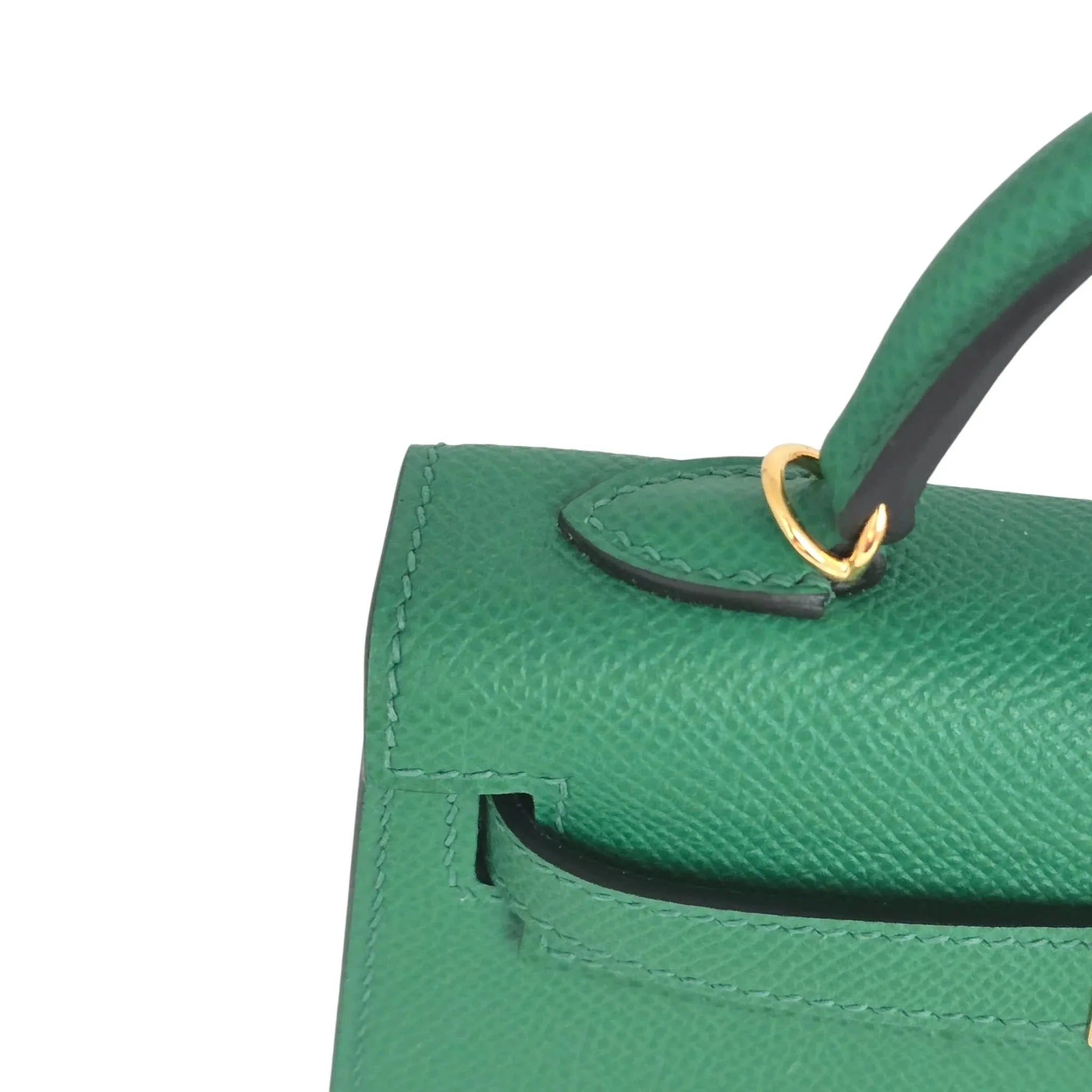 Hermes Mini Kelly II Epsom Vert Vertigo Gold Hardware Bag HERMES