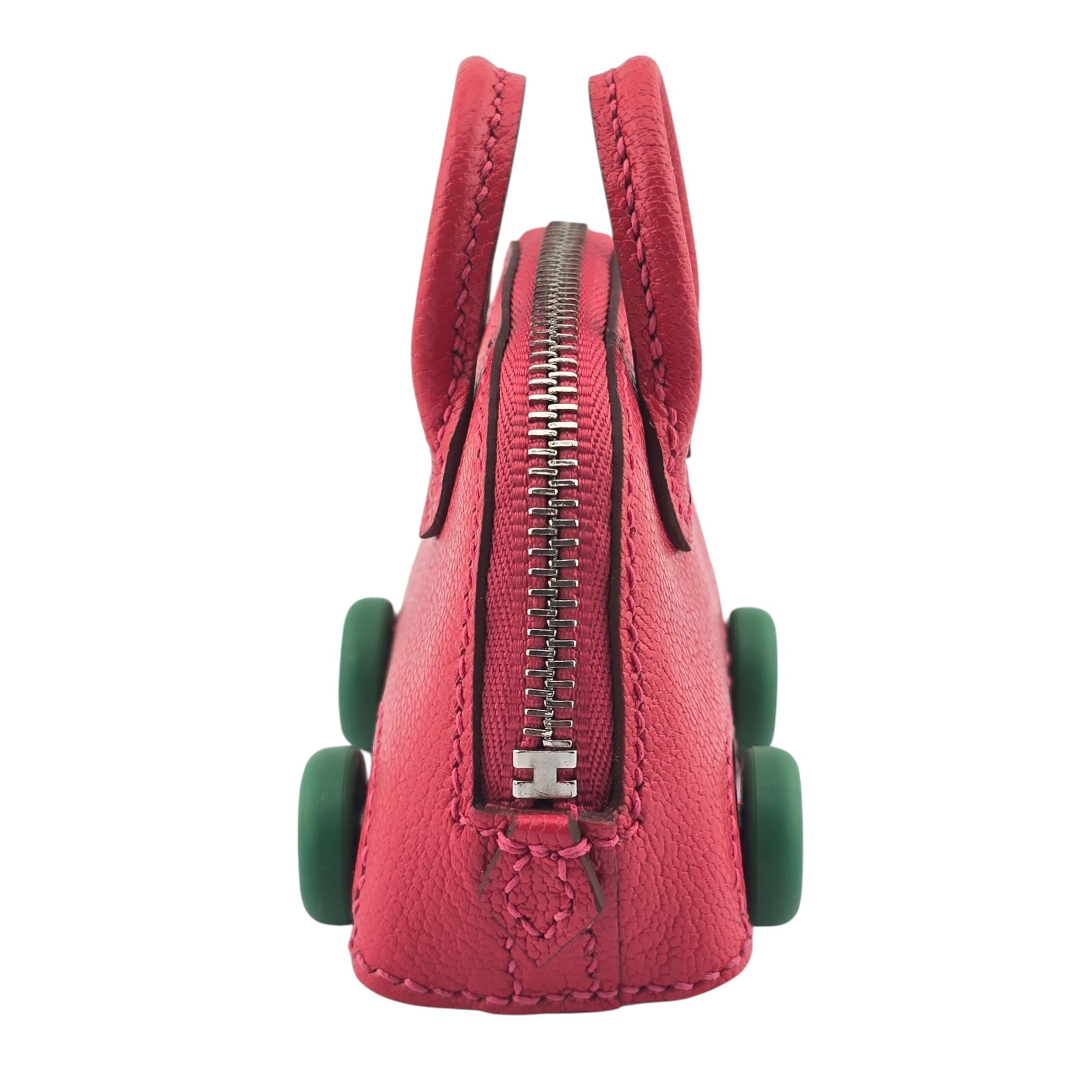 Hermes Bolide On Wheels Bag Charm Rose Extreme HERMES