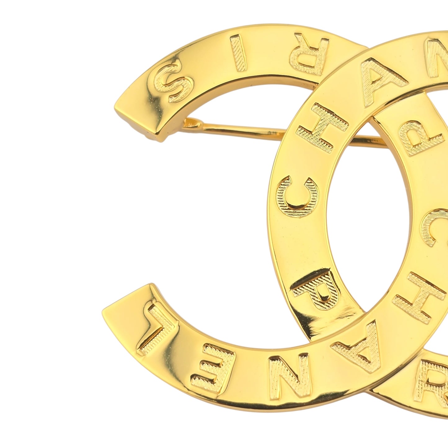 CHANEL PARIS BUTTON CC METAL LARGE BROOCH B20