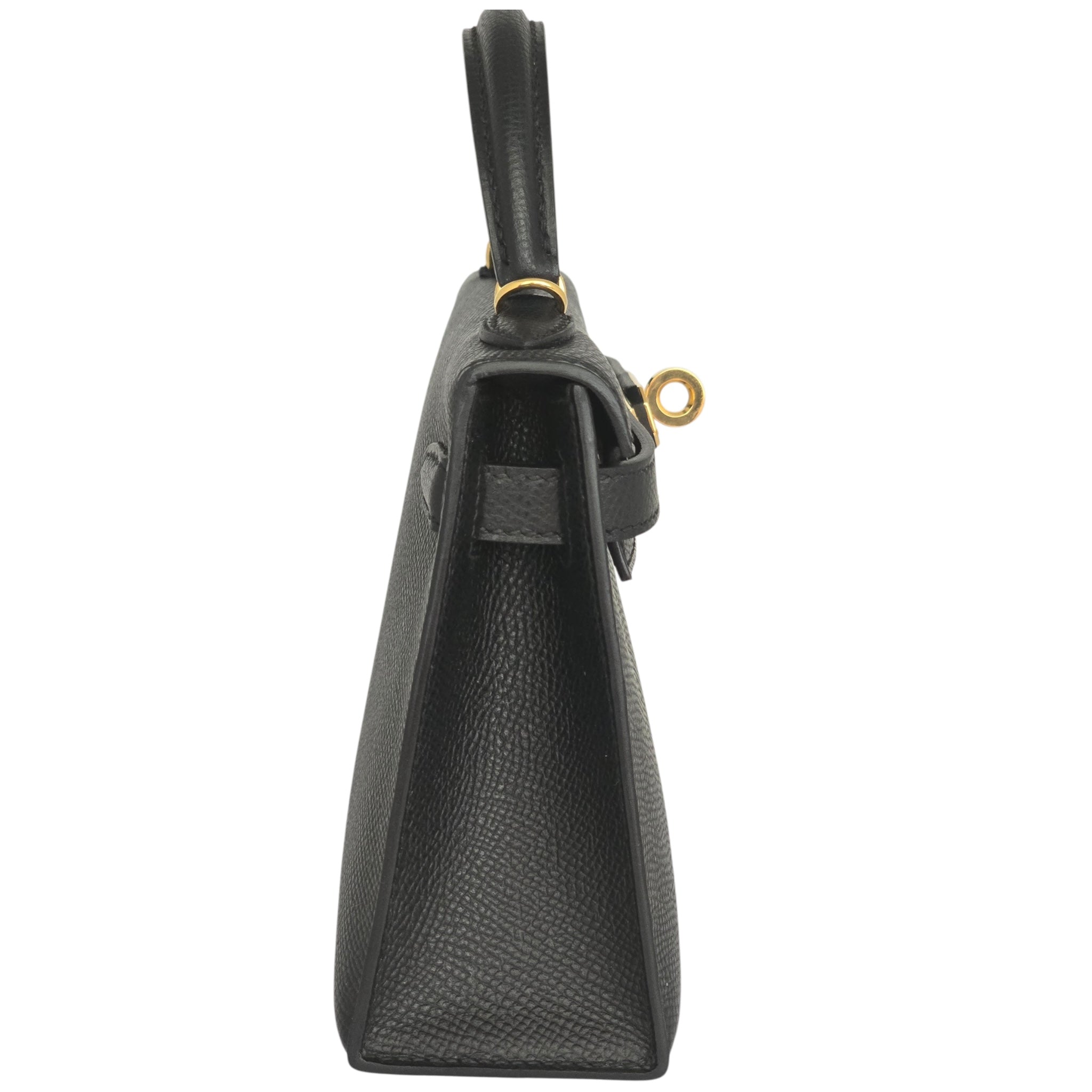 Hermes Mini Kelly II Epsom Noir Gold Hardware Bag HERMES