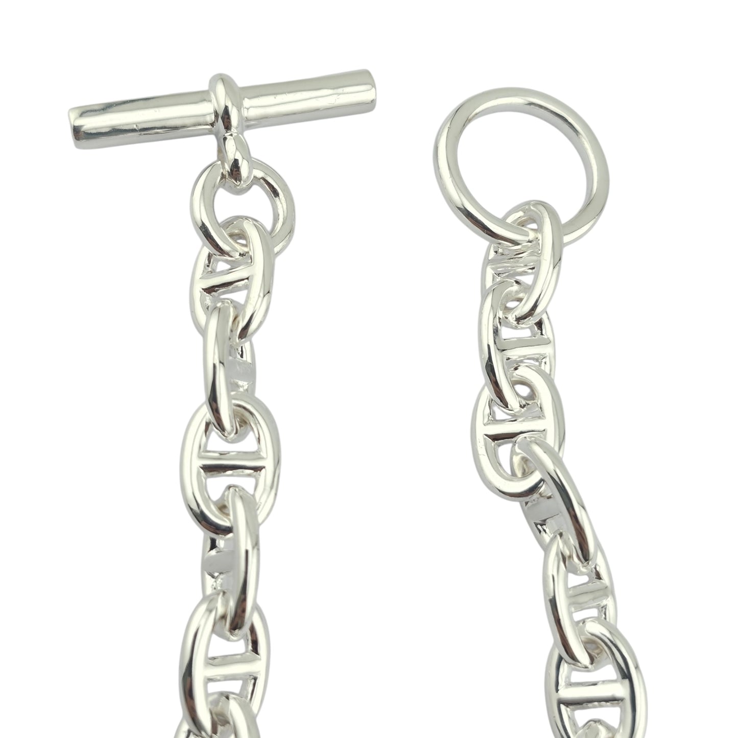 HERMES SILVER CHAINE D'ANCRE NECKLACE