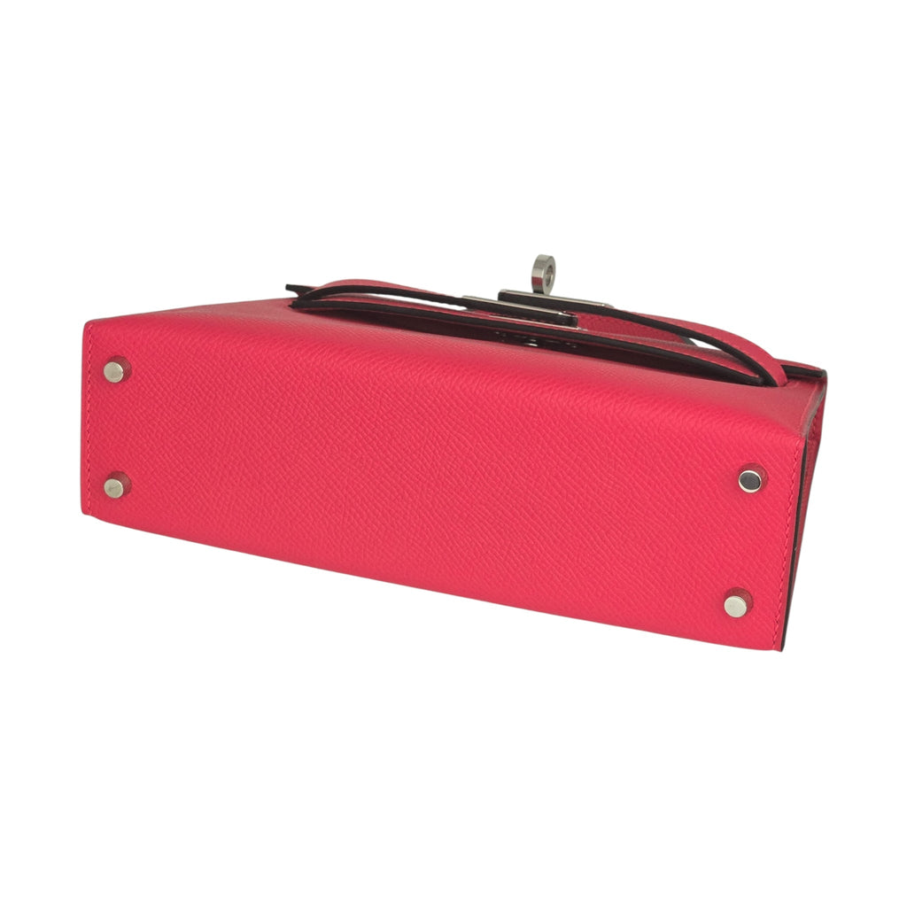 Hermes Mini Kelly II Epsom Rose Extreme Palladium