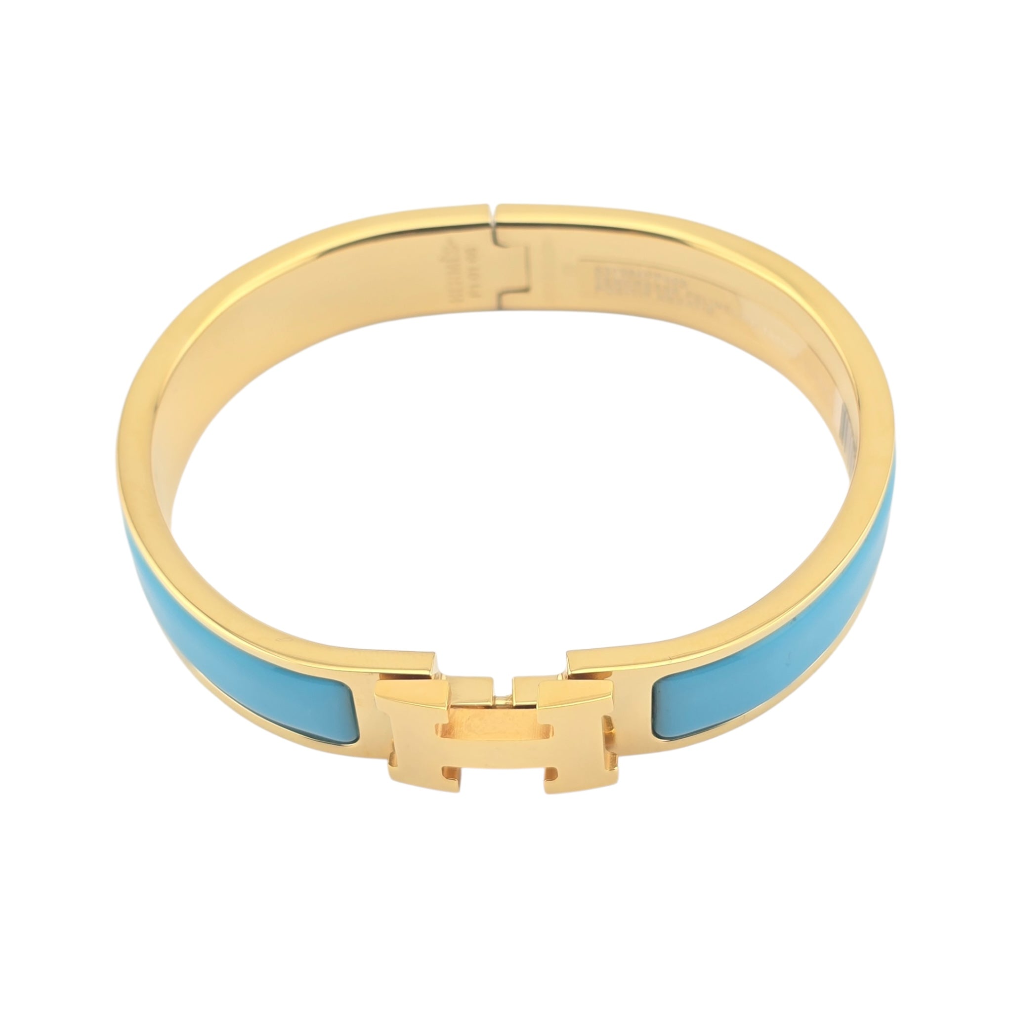 Hermes Clic H Bracelet Blue Gold GM