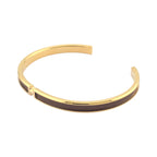 Hermes Olympe Brown Gold Box Leather Bracelet
