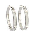 Hermes Athena Large White Silver Earrings