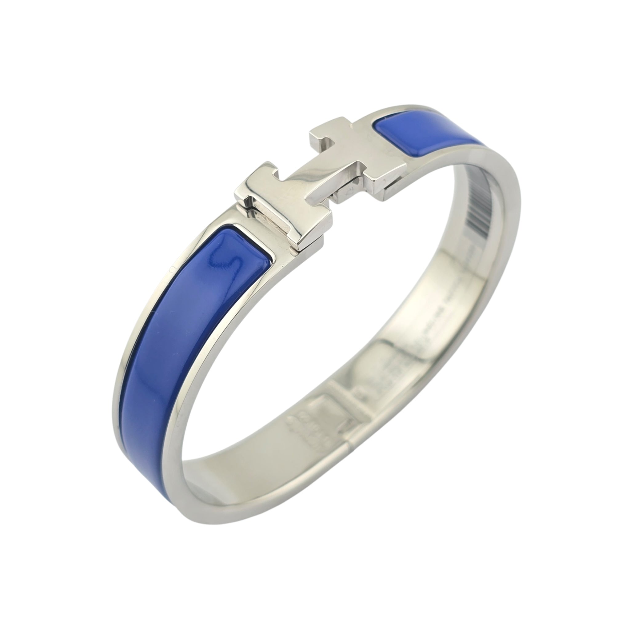 Hermes Clic H Bracelet Royal Blue Palladium GM
