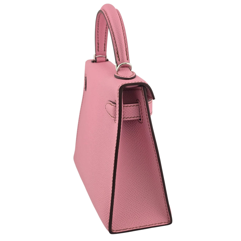 Hermes Mini Kelly II Epsom 5P Bubblegum Pink Palladium Hardware