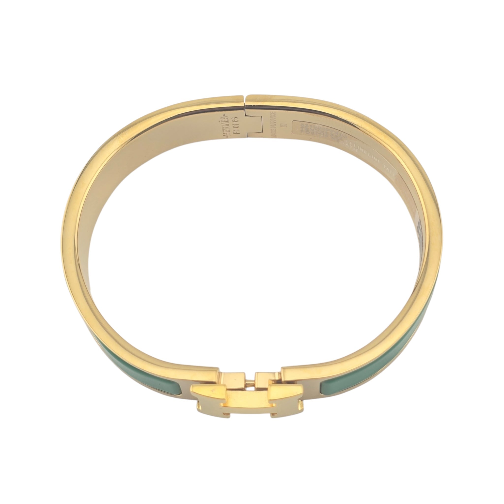 Hermes Clic H Bracelet Vert Moderne Gold GM