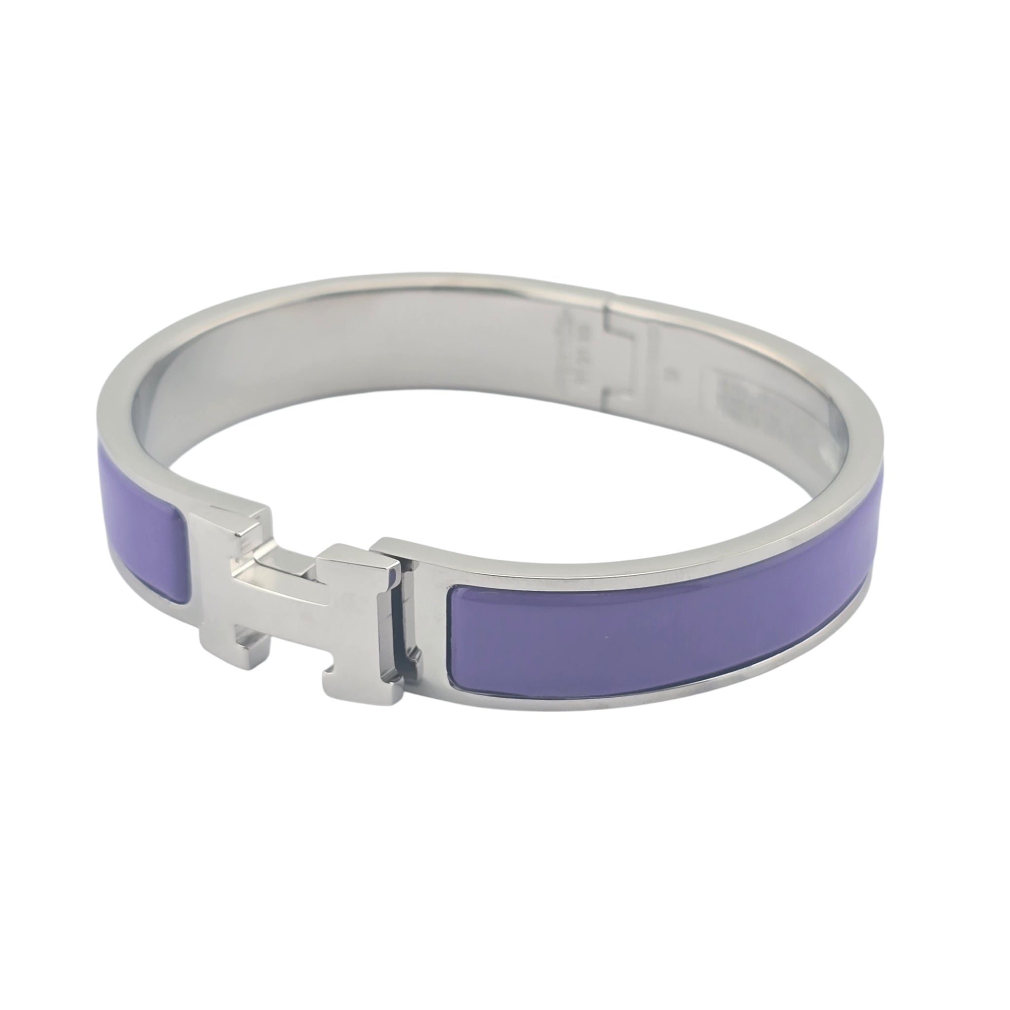 Hermes Clic H Bracelet Purple Lilas Palladium GM