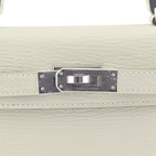 Hermes Mini Kelly II Vert Fizz Chevre Palladium Hardware