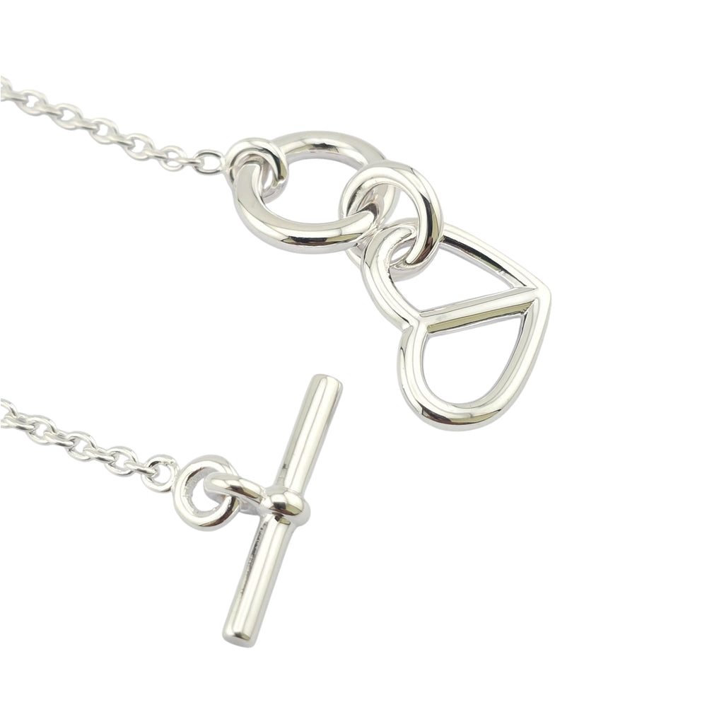 Hermes Cache-Cœur Amulette Pendant Sterling Silver Necklace