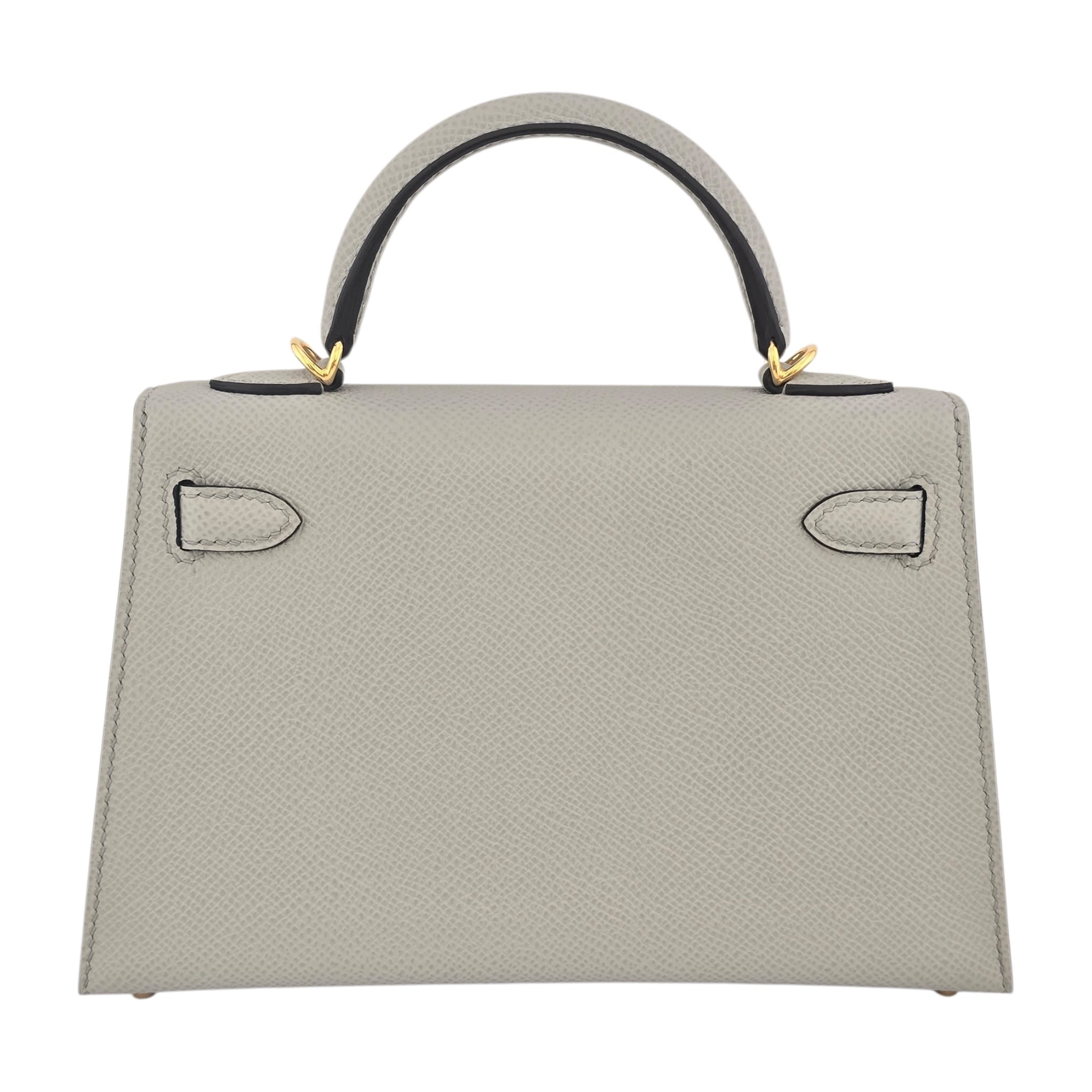 Hermes Mini Kelly II Epsom Bleu Glacier Gold Hardware HERMES