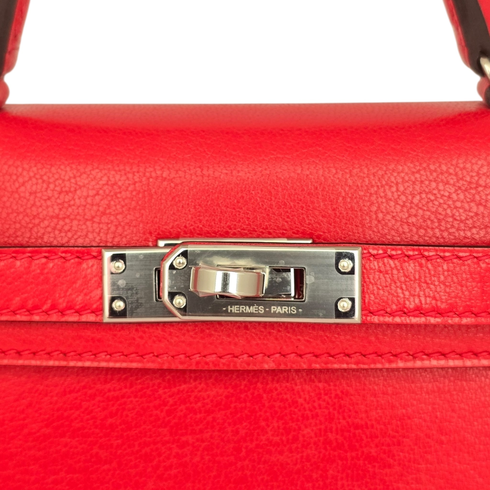 Hermes Mini Kelly II Rouge De Coeur Chèvre Chamkila Palladium Hardware HERMES