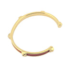 Hermes Athena Red Gold Leather Bracelet HERMES