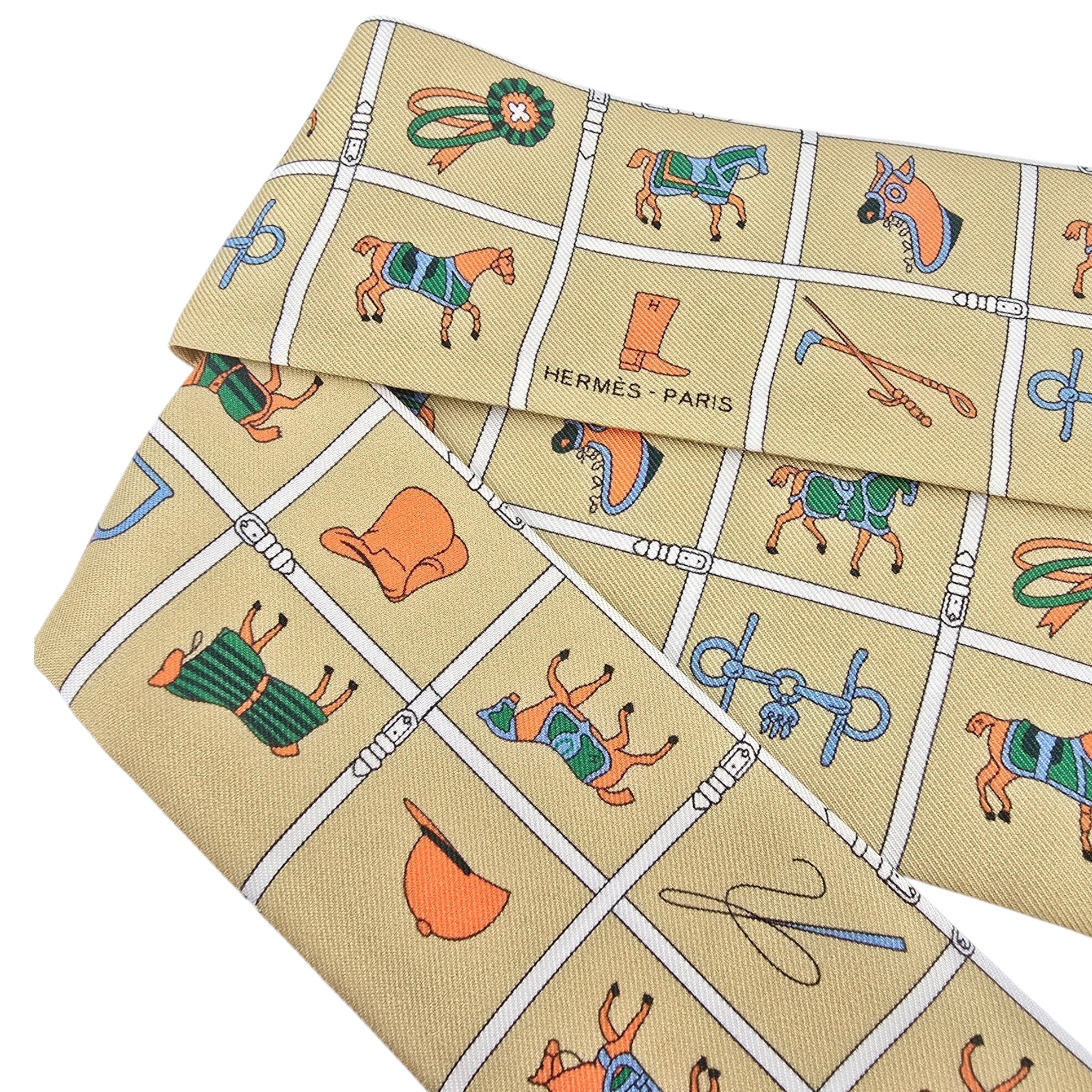 Hermes Silk Couvertures Et Tenues Twilly Mordore White Blue HERMES