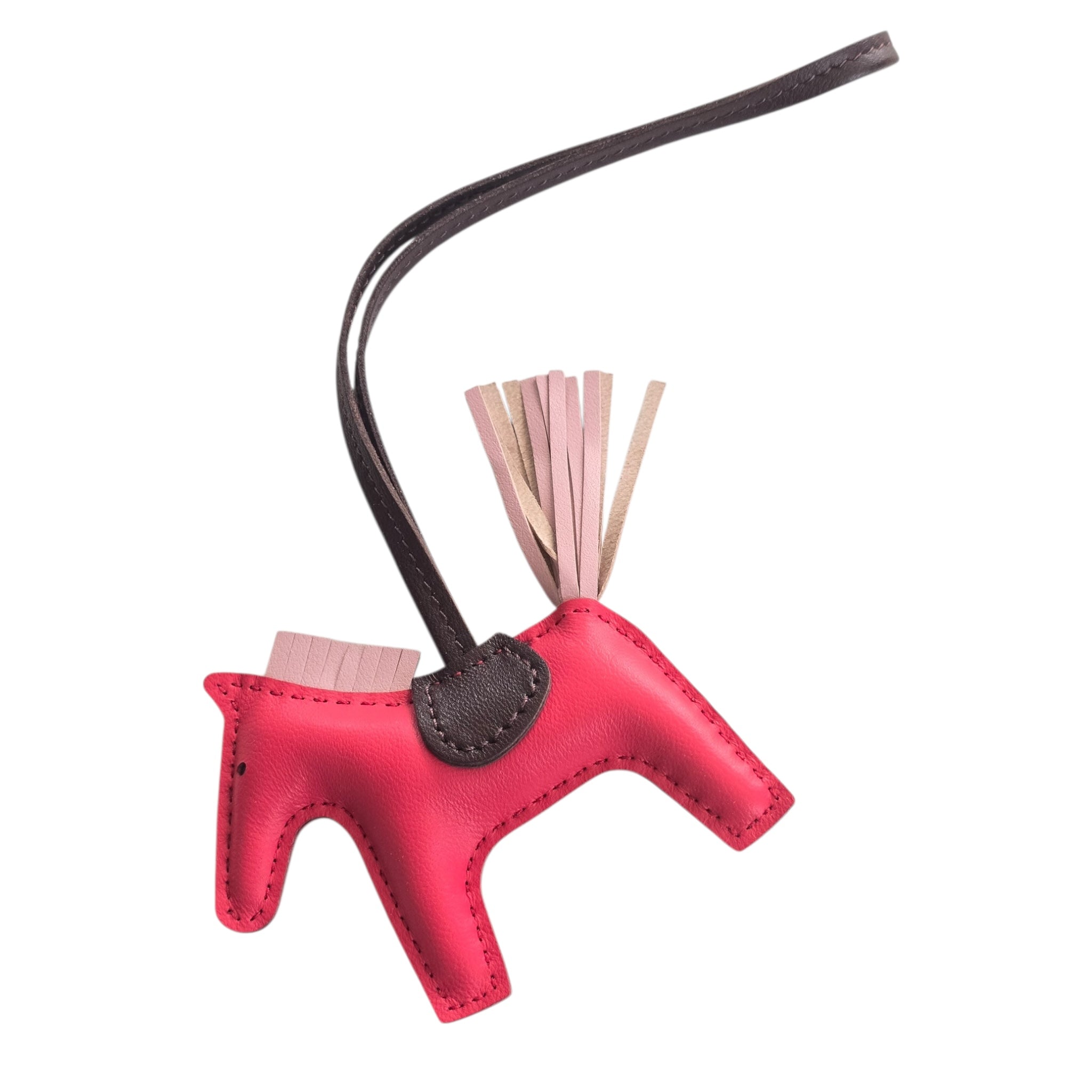 Hermes Rodeo PM Bag Charm Framboise/Rose Sakura/Rouge Sellier HERMES