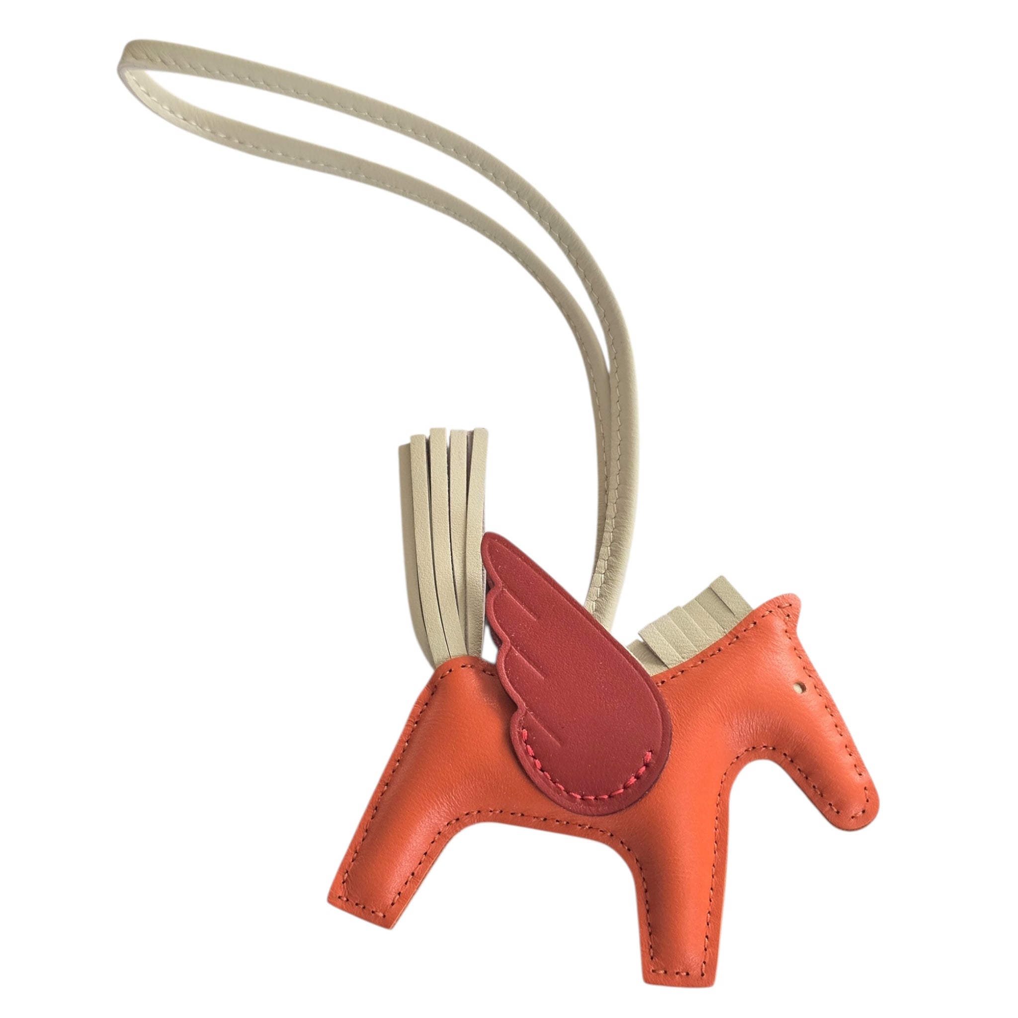 Hermes Rodeo Pegase PM Bag Charm Orange Poppy/Terre Battue/Craie HERMES