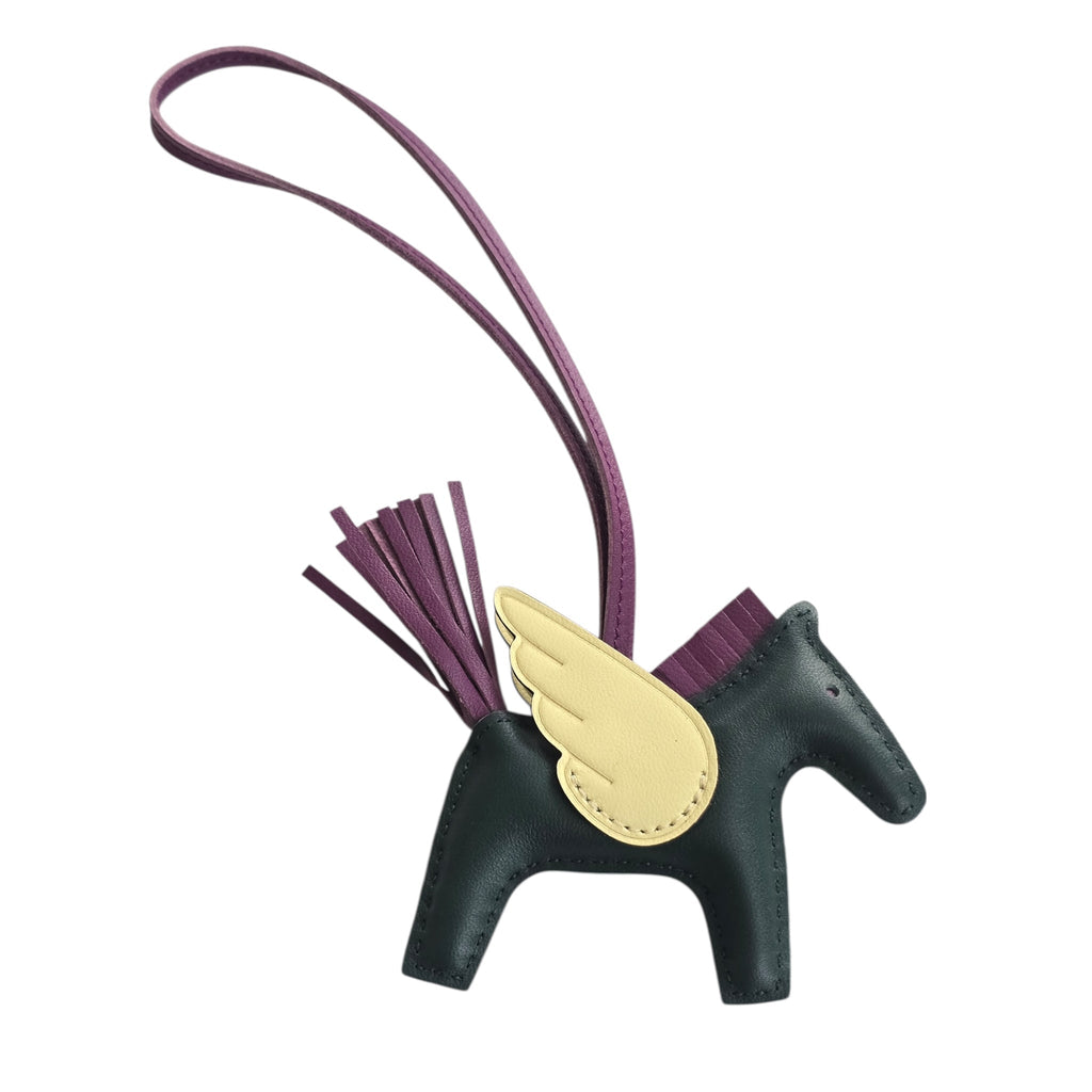 Hermes Rodeo Pegase PM Bag Charm Vert Cyprès / Violet / Jaune Milton HERMES
