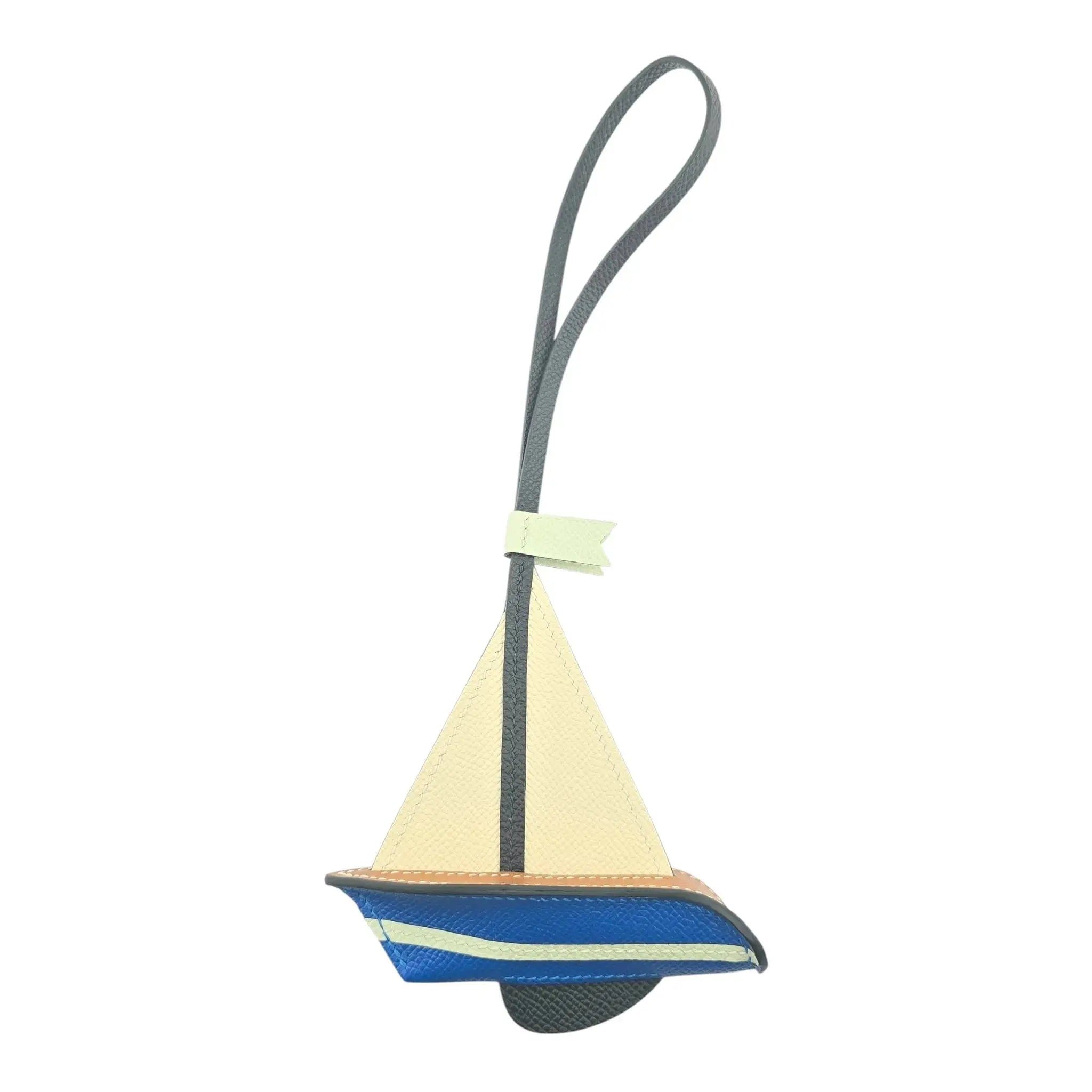 Hermès Epsom Sail 24 Bag Charm Nata/Bleu France/Gris Neve/Black Veau Epsom/Veau Barenia HERMES