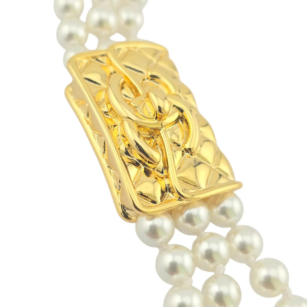 Chanel CC Faux Pearl Matelasse Bracelet 2024 CHANEL