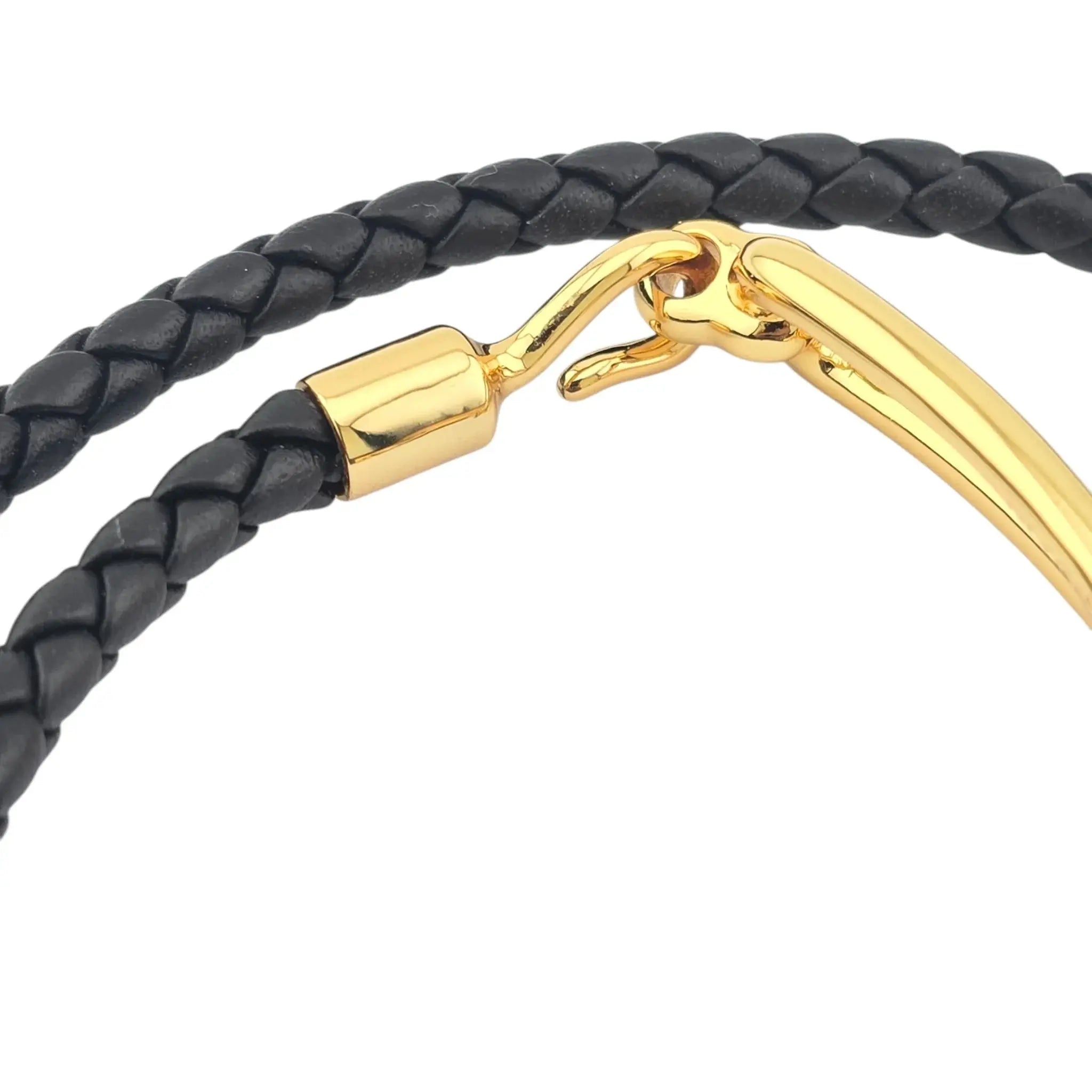 Hermès Roulis Double Tour Black (Noir) Gold - T2 BIJOUX HEAVEN