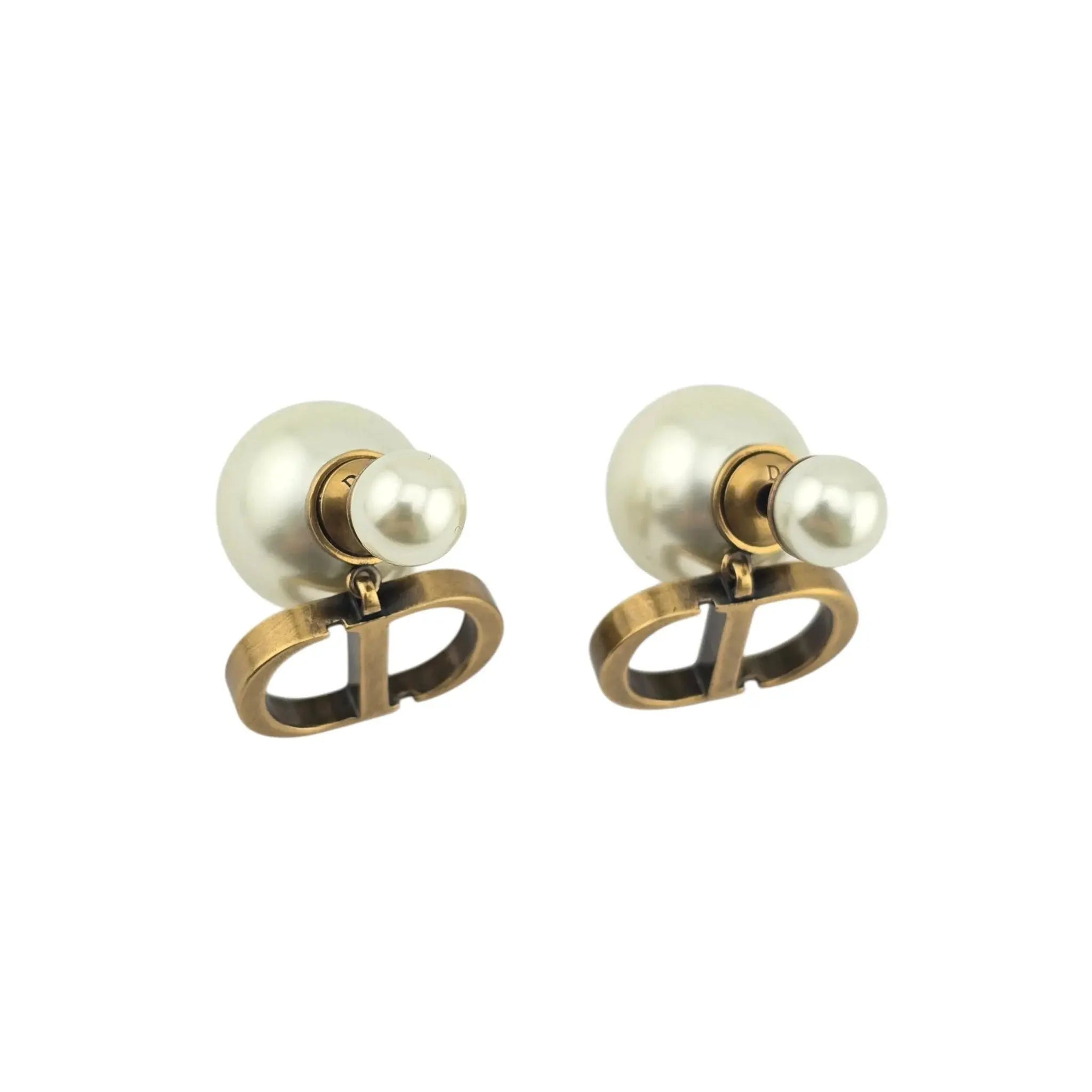 Christian Dior Tribales Faux Pearl CD Earrings DIOR