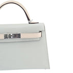 Hermes Chevre Mysore Horseshoe Mini Kelly Sellier 20 Bleu Brume Nata Bag HERMES