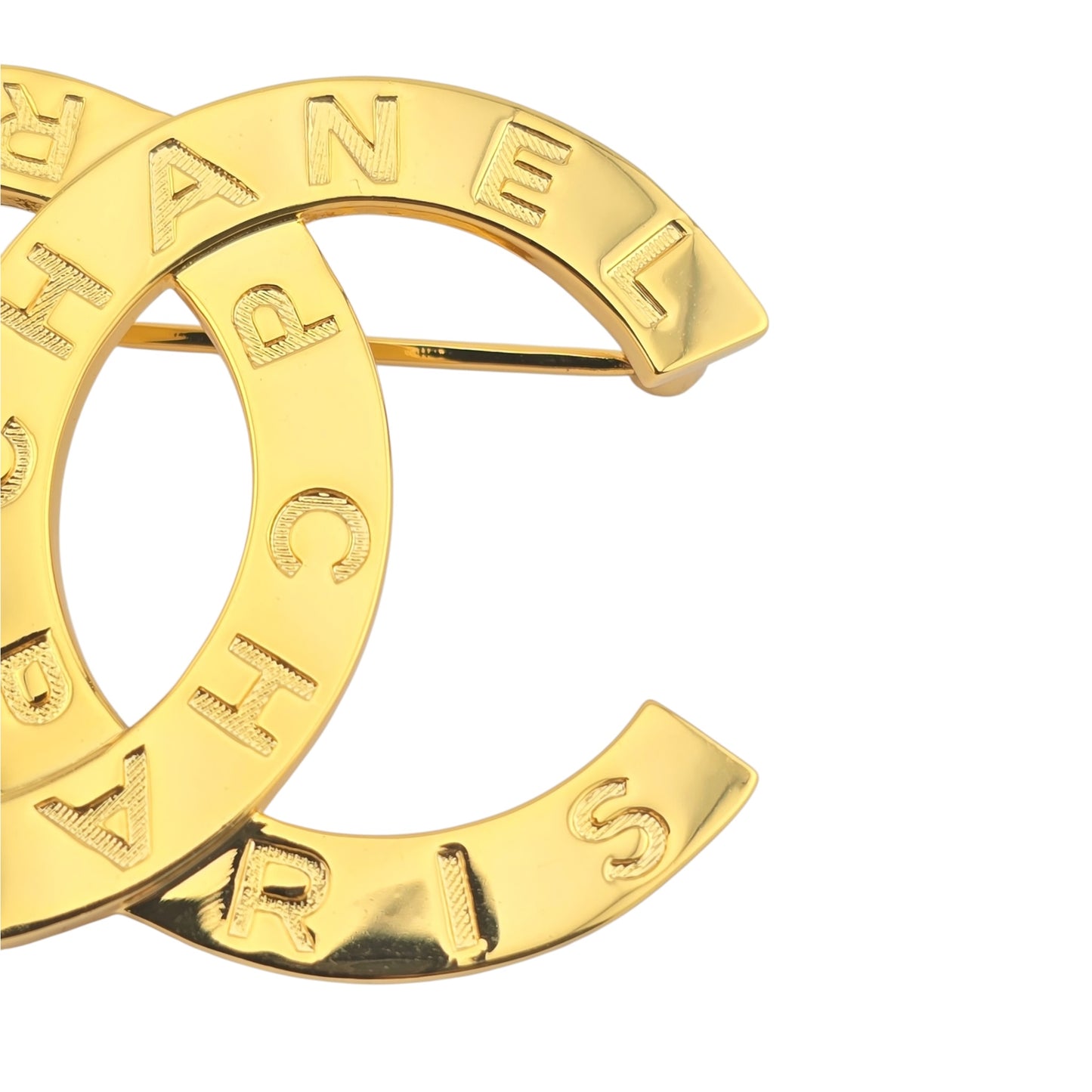 CHANEL PARIS BUTTON CC METAL LARGE BROOCH B20