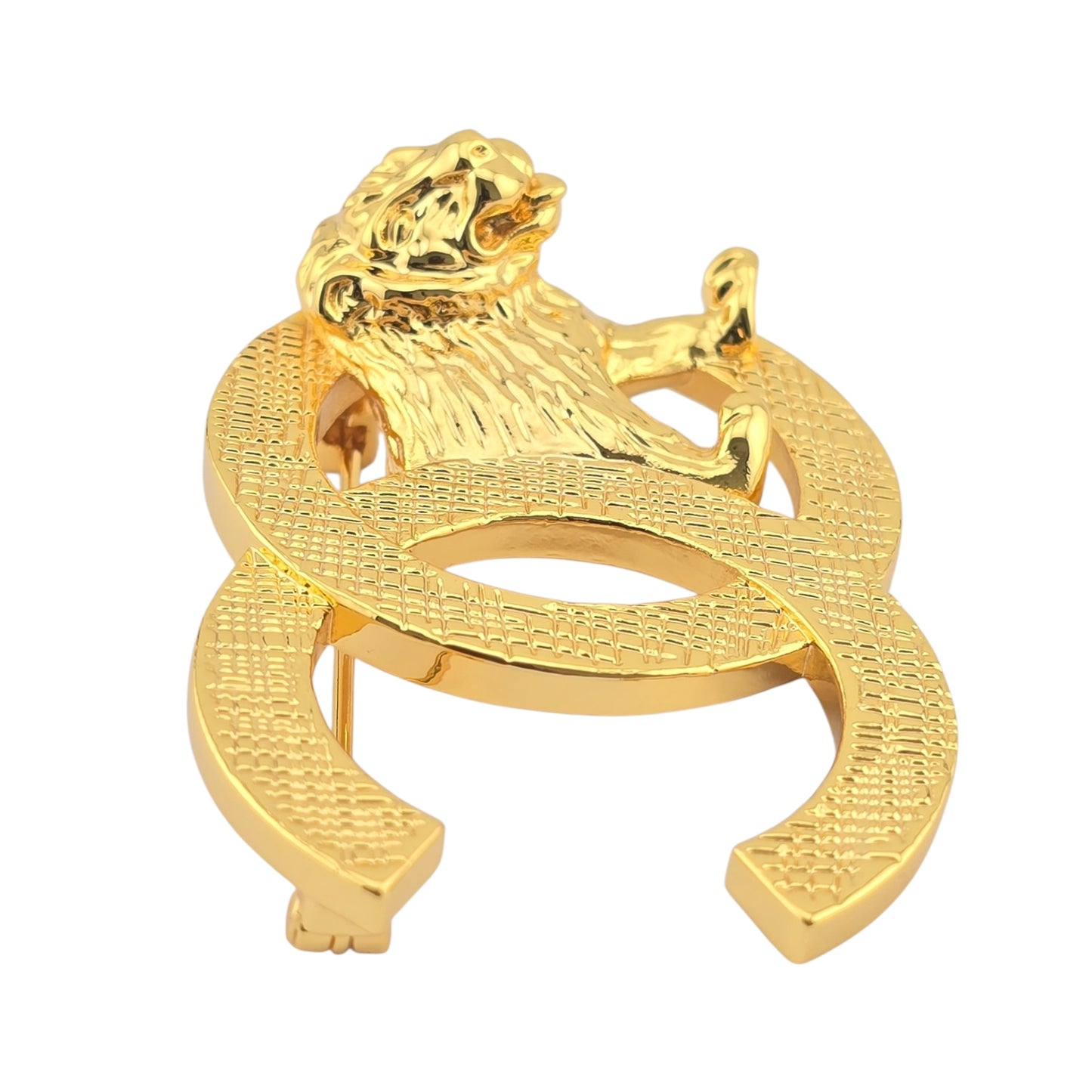CHANEL GOLD METAL LION BROOCH B22
