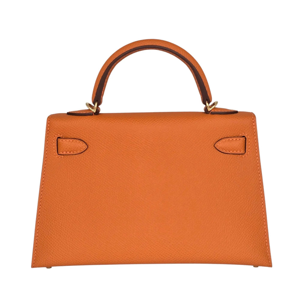 Hermes Mini Kelly II Epsom Orange Gold Hardware Bag HERMES