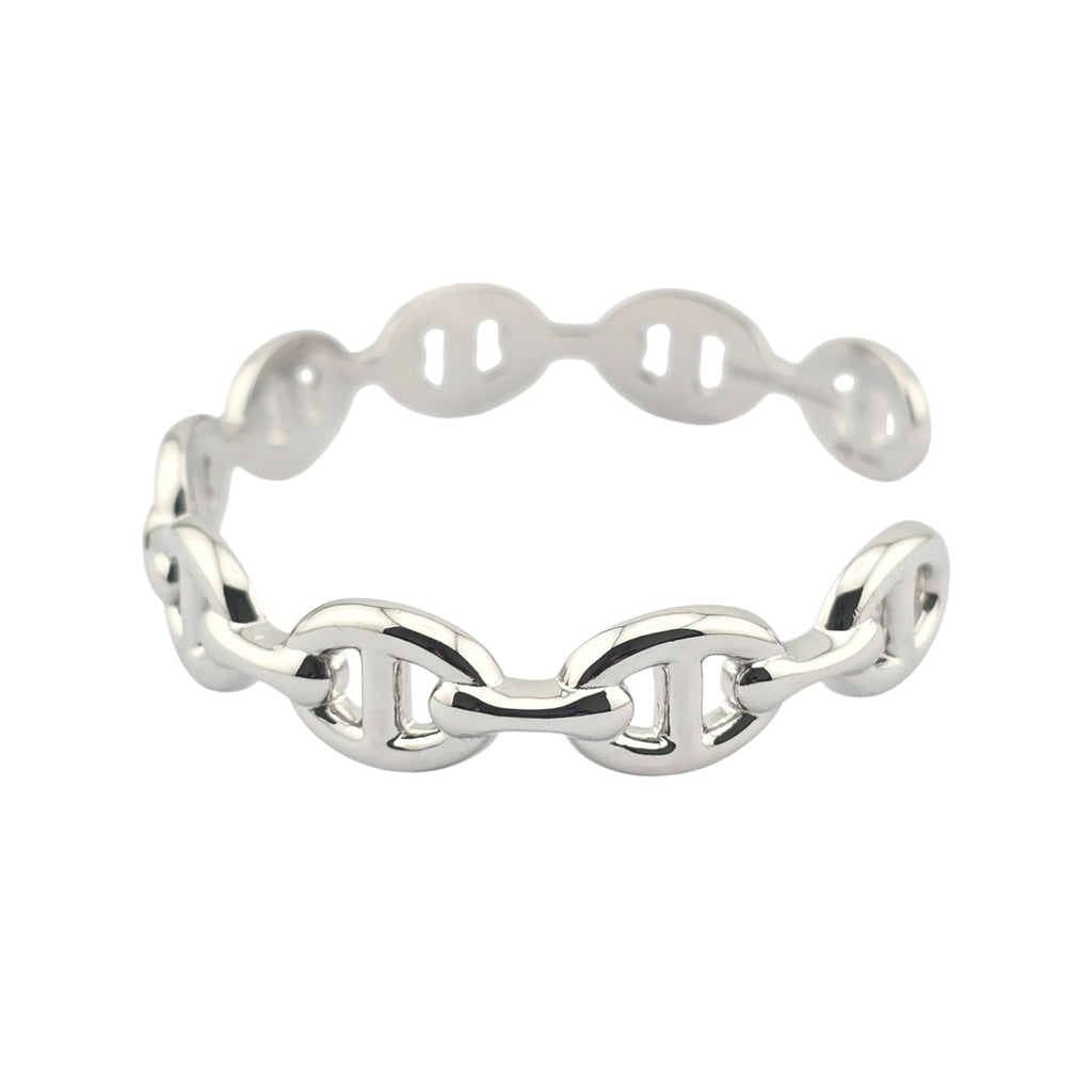 Hermes Chaine d'ancre Enchainee Silver Bracelet Medium - ST