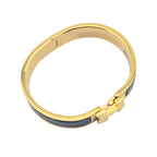 Hermes Clic H Bracelet Navy Blue Gold GM
