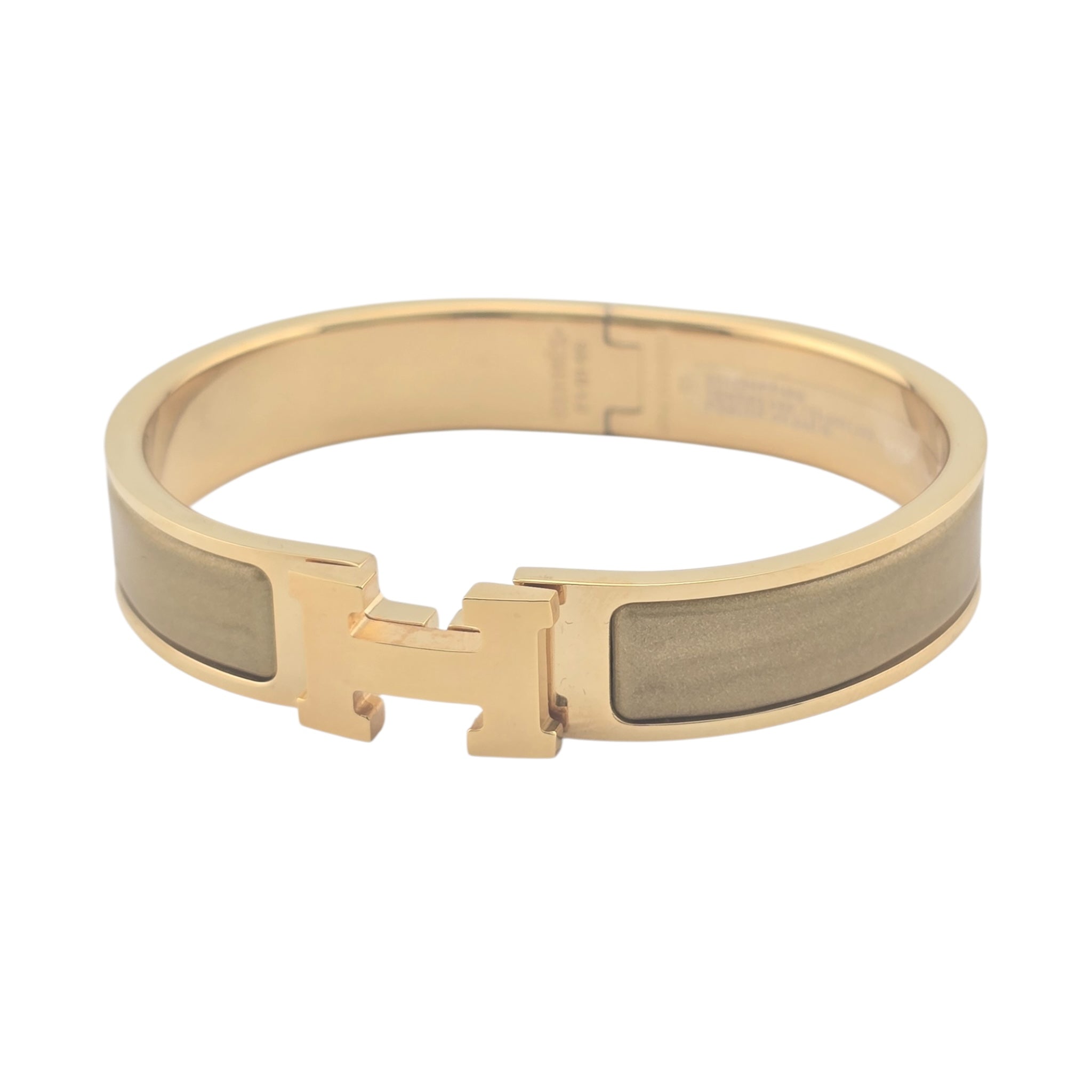 Hermes Clic H Bracelet Glitter Gold GM