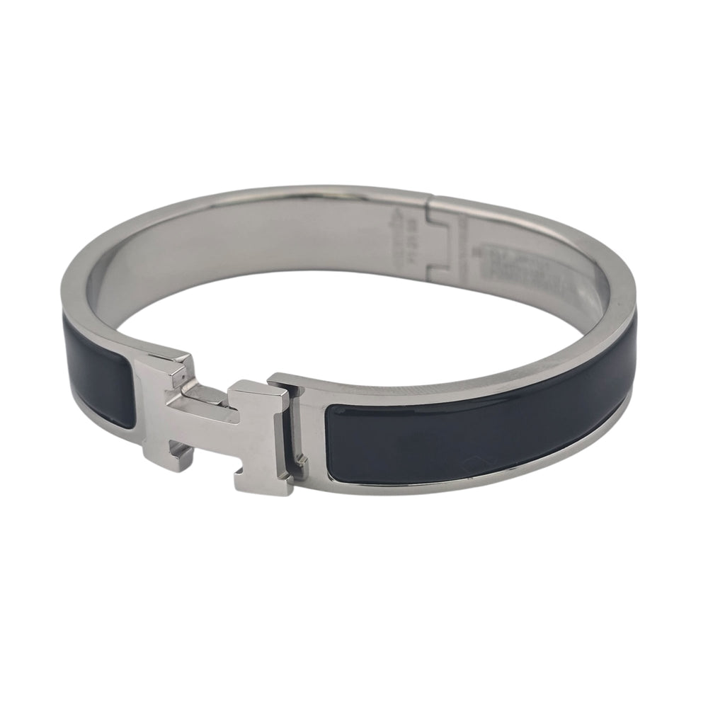 Hermes Clic H Bracelet Black Noir Palladium GM