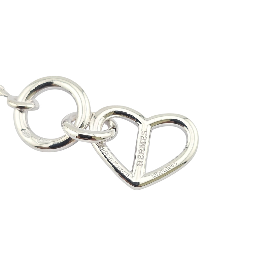 Hermes Cache-Cœur Amulette Pendant Sterling Silver Necklace